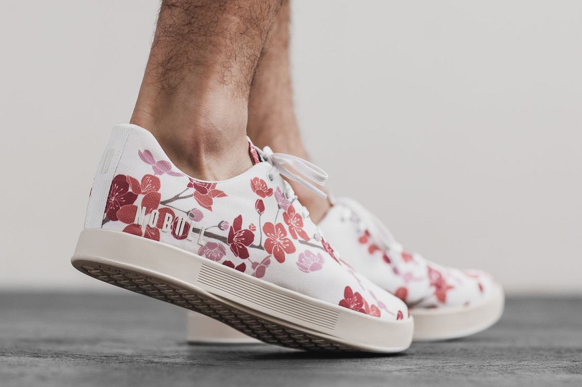 Nobull Canvas Men's Trainers White Pink | Australia (RF6490)